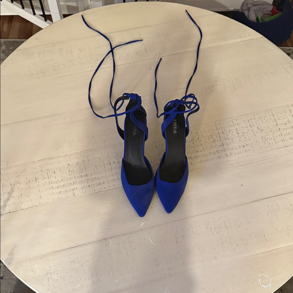 Lulu's Royal Blue Lace-Up Heels